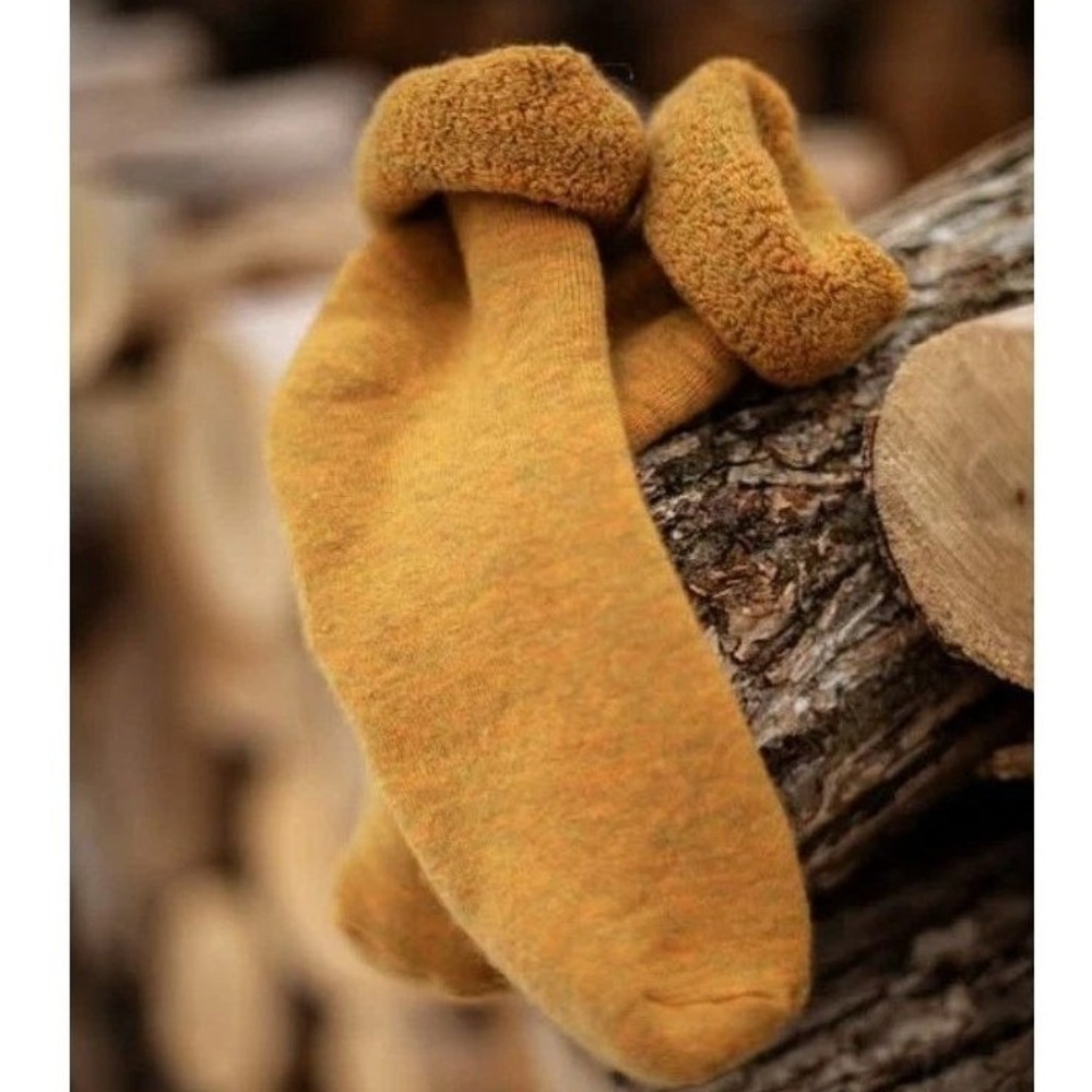 Nui Organics Lounge Socks Ochre 10/12y New With Tags